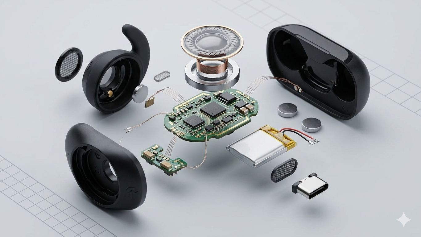 Sơ đồ bóc tách linh kiện và tổng hợp các lỗi tai nghe JBL thường gặp như mất tiếng, chai pin, rè loa
