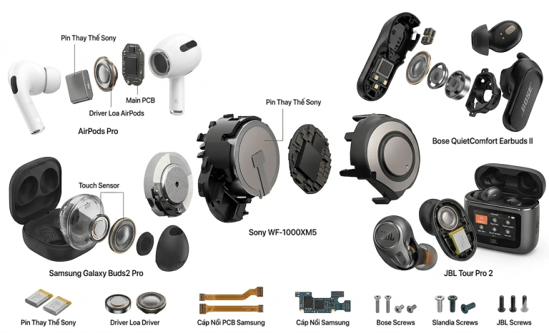 SỬA TAI NGHE BLUETOOTH HCM – UY TÍN, NHANH, LẤY NGAY