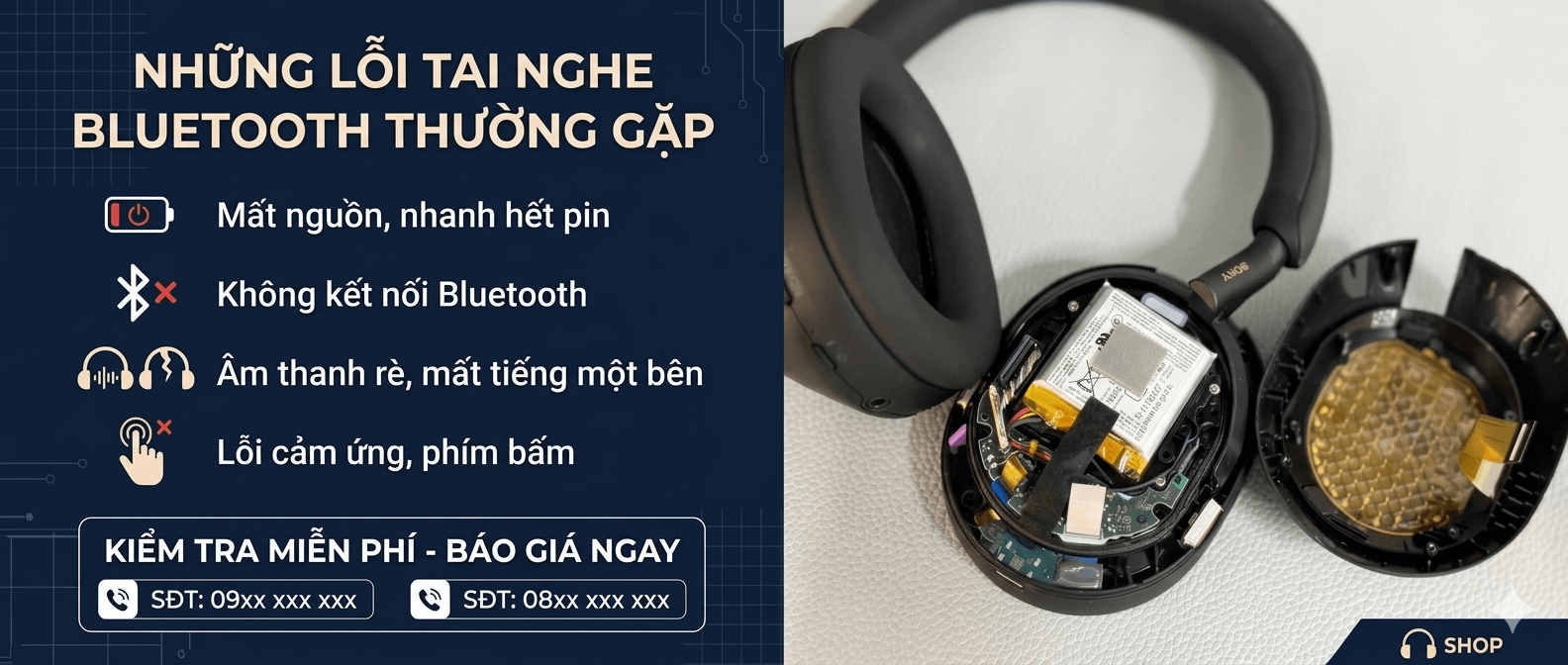 Tổng hợp những lỗi tai nghe Bluetooth thường gặp Các lỗi thường gặp trên tai nghe Bluetooth và sơ đồ linh kiện phần cứng