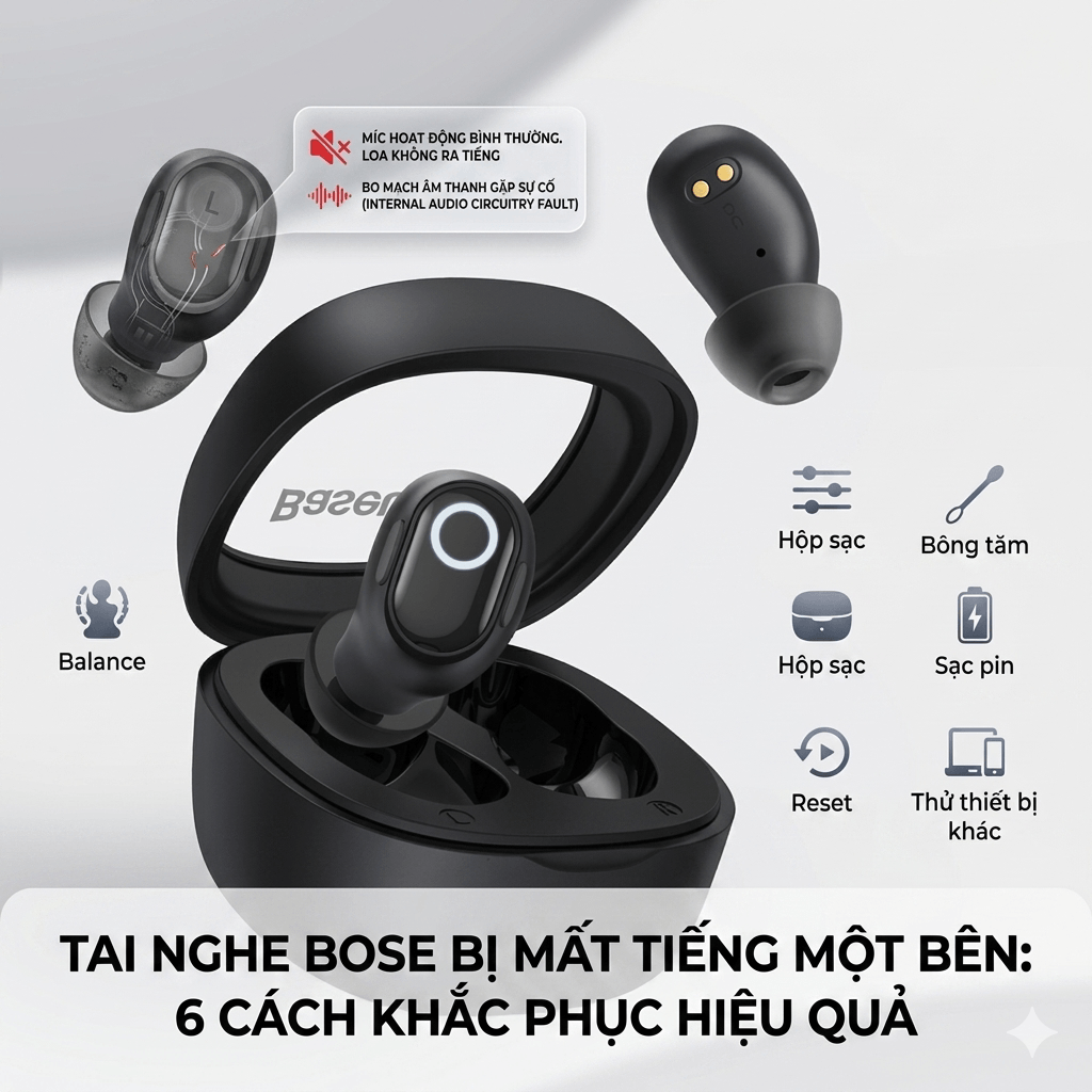 Sửa Tai Nghe Bose Bị Mất Tiếng Một Bên Dấu Hiệu Tai Nghe Bose Bị Mất Tiếng Một Bên